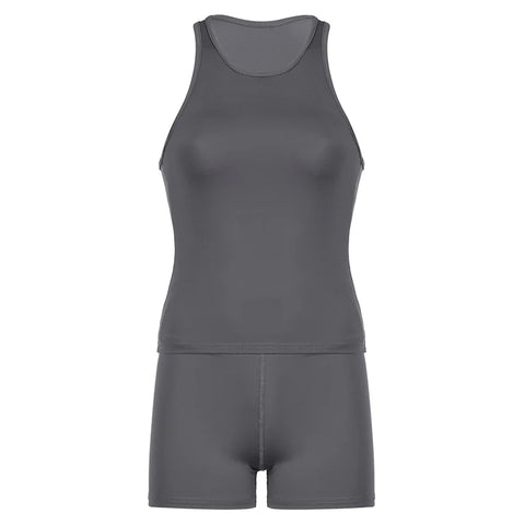 Two Pieces Sporty Tank Top +Short Set