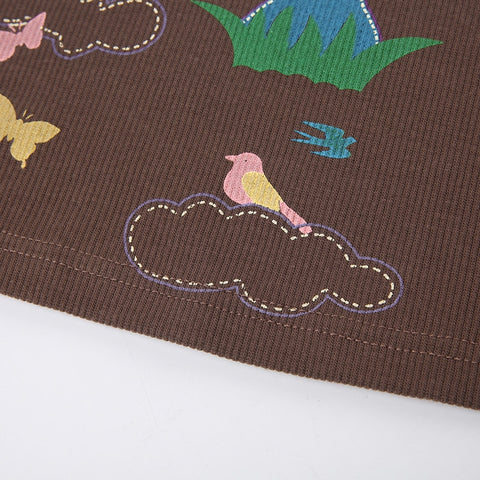 vintage-brown-mushroom-print-ribbed-knit-sleeveless-cute-top-8