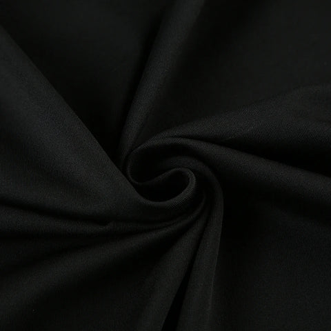 Elegant Black Skew Collar Long Dress