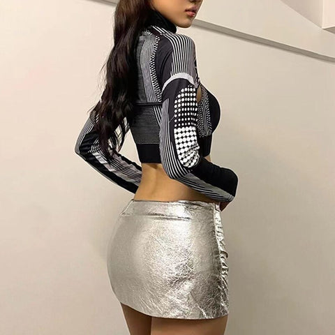 biker-stripe-letter-printed-high-neck-top-4