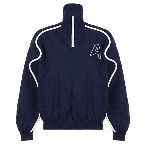 blue-stripe-turtleneck-zipper-loose-coat-4