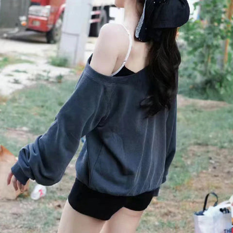 Casual Skew Neck Pullover Top