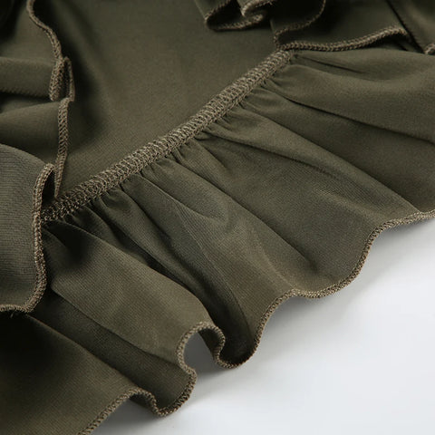 Casual Textured Ruffles Cardigan Chiffon Patchwork Top