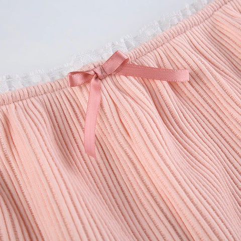 pink-lace-trim-bow-two-pieces-set-9