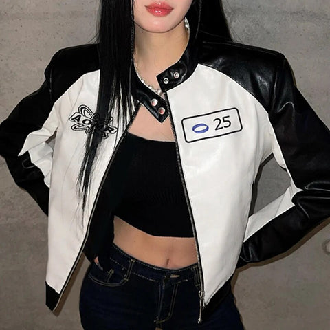 embroidery-spliced-zip-up-pu-leather-jacket-2