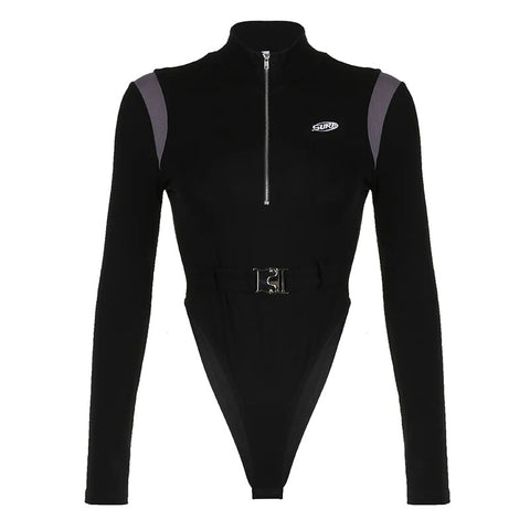 black-zipper-spliced-buckle-long-sleeve-bodysuit-5