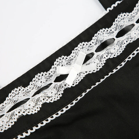 Black Lace Patchwork Skinny One Piece Romper