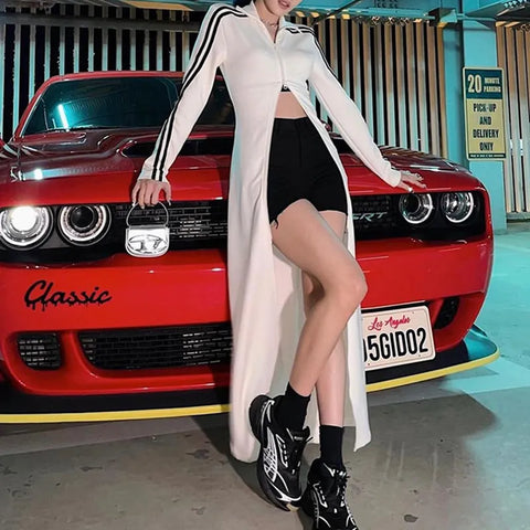 white-side-stripe-turtleneck-zipper-slim-long-dress-2