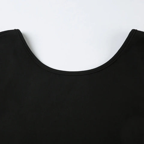 Sexy Backless Black Long Sleeve Romper