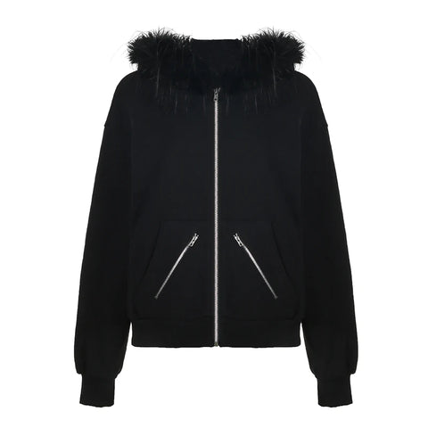 basic-loose-faux-fur-trim-collar-hoodie-4