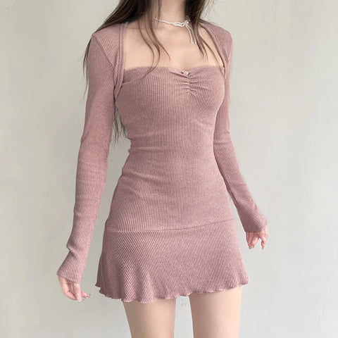 pink-sweet-square-neck-knit-mini-dress-3