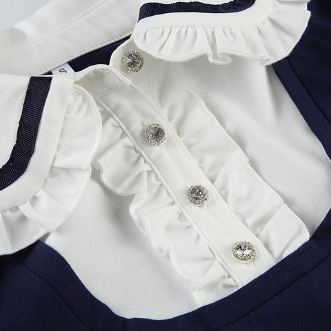 blue-patchwork-bow-ruched-short-sleeve-top-7