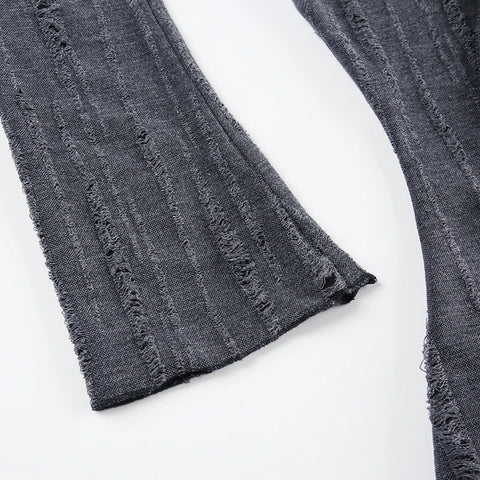 Gothic Ruffles Fringe Asymmetrical Hem Top