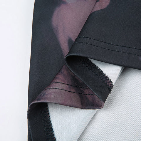 Retrol Printed Strap Halter Patchwork Dress