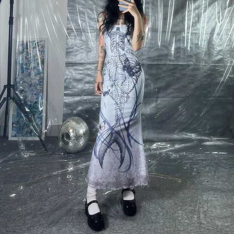 gothic-strap-butterfly-printed-long-dress-3