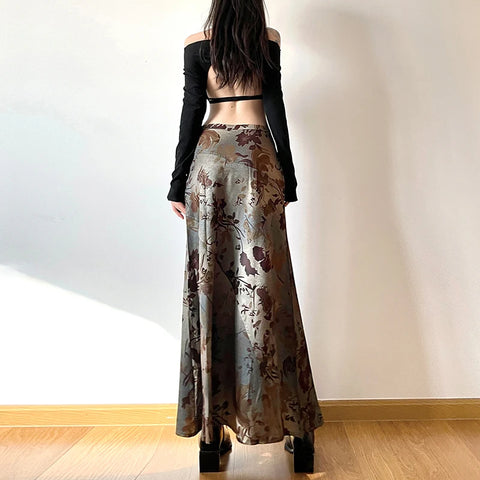 vintage-flowers-printing-low-waisted-long-skirt-4