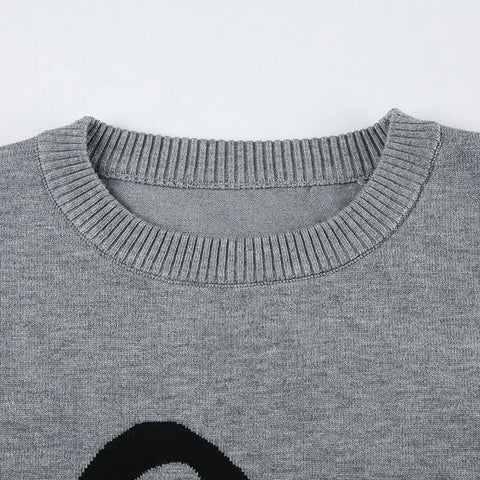 Casual Bow Pattern Knitted Pullove Top