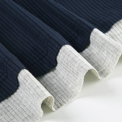 Casual Patchwork Slim Buttons Top