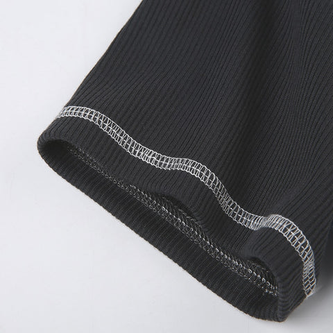 casual-blue-black-stitched-patchwork-short-sleeve-top-9