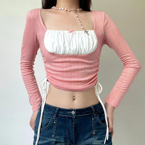 sweet-pink-drawstring-square-neck-crop-top-2