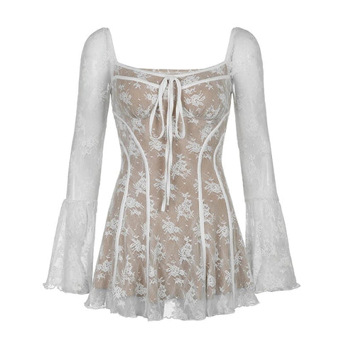 white-square-neck-flare-sleeve-dress-3