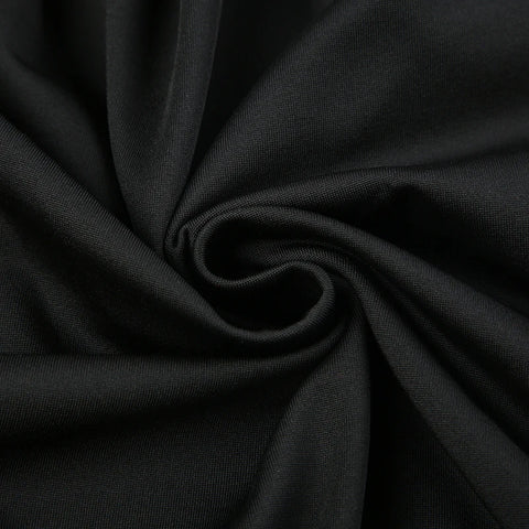 Black Skew Collar Long Sleeves Crop Top