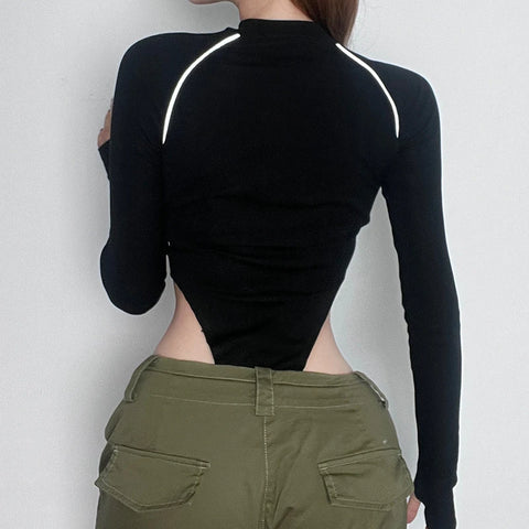 black-stripe-skinny-mesh-spliced-sexy-bodysuit-5