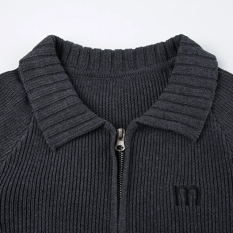 casual-dark-gray-zip-up-knitted-sweater-5