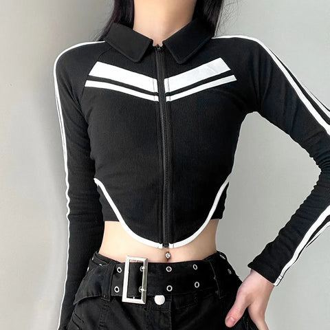black-stripe-spliced-zip-up-top-2