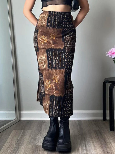 vintage-graphic-printing-high-waisted-long-skirt-1