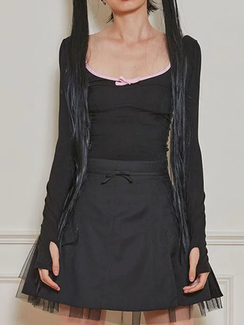 bow-cropped-backless-long-sleeves-slim-top-1