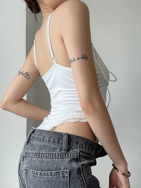 white-skinny-strap-lace-trim-bow-sleeveless-sexy-bodysuit-3