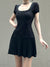 gothic-black-knitted-lace-puff-sleeve-a-line-short-dress-5