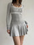 Basic Sweet  Bow Lace Patchwork Knit Dress