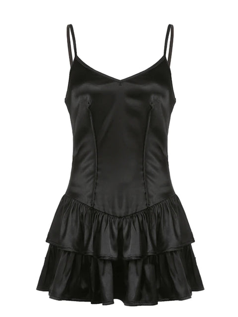 black-strap-folds-ruffles-double-layer-halter-mini-dress-1