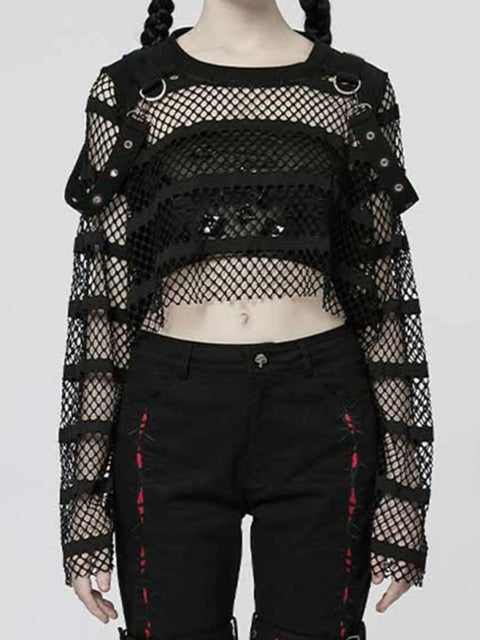 gothic-punk-black-fishnet-see-through-long-sleeve-top-2