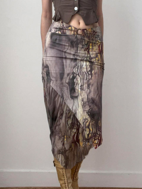 brown-asymmetrical-tie-dye-printed-skirt-1