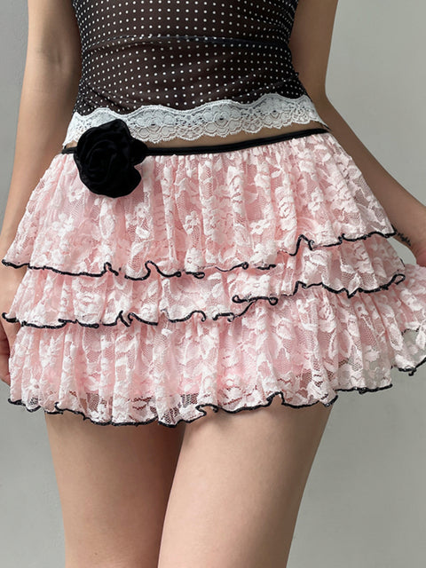 sweet-lace-cake-flower-low-waist-skirt-1