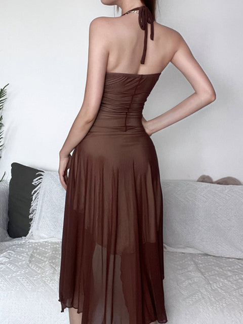 vintage-brown-halter-neck-mesh-dress-4