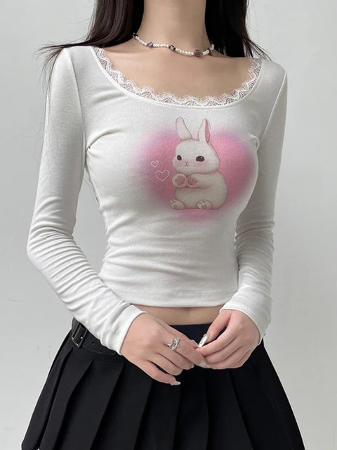 sweet-lace-trim-slim-rabbit-printed-top-1