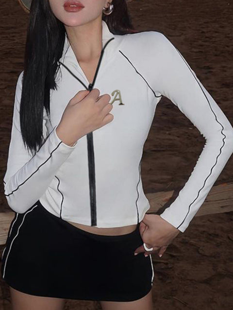 casual-zip-up-skinny-stand-collar-top-1