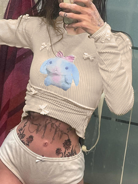 skin-cute-printed-long-sleeve-bow-top-1