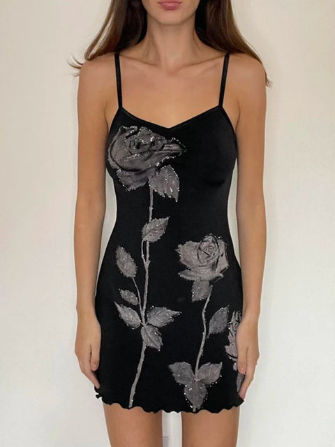elegant-strap-flowers-printed-frill-sexy-dress-1