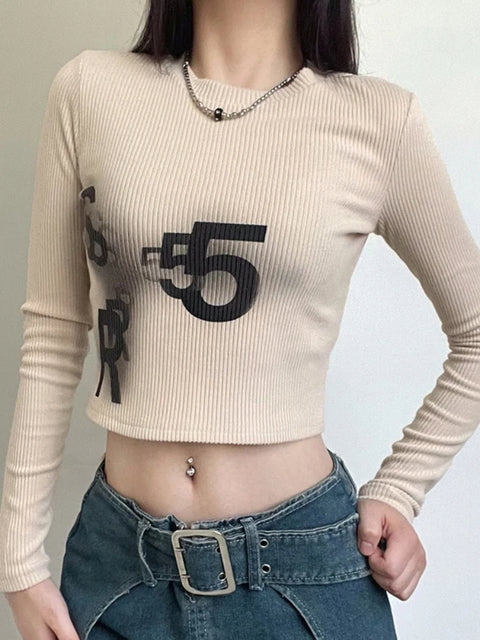 khaki-knitted-crop-print-round-neck-top-1