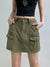 vintage-drawstring-army-green-pockets-zipper-denim-mini-skirt-2