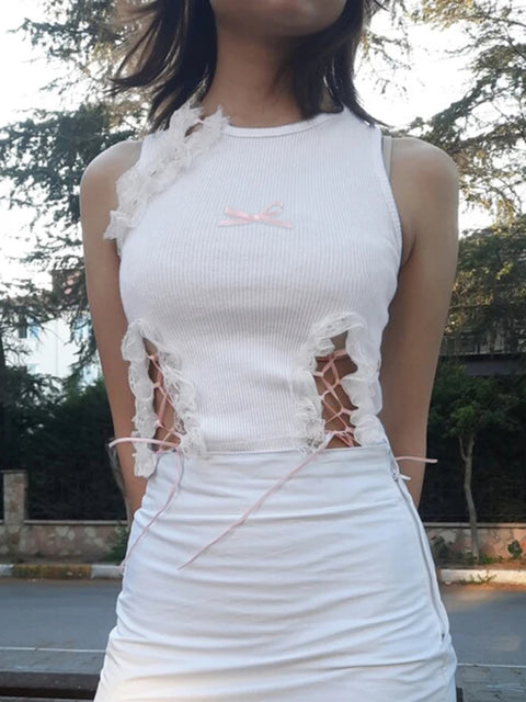 white-lace-spliced-tie-up-bow-short-top-1