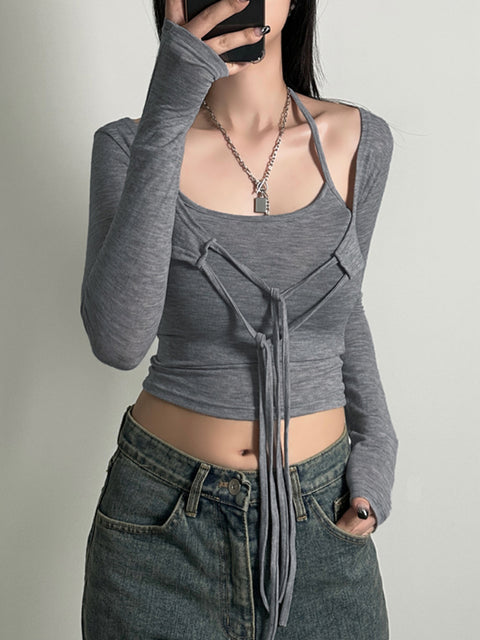 grey-lace-up-halter-neck-knit-top-1