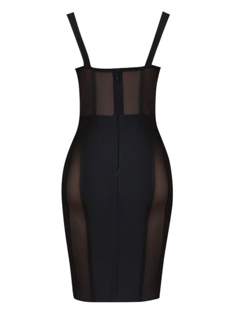 black-skinny-sexy-mesh-see-through-halter-bandage-dress-2