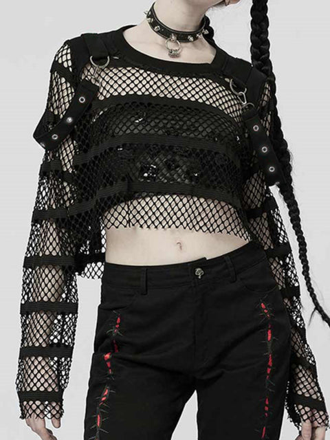 gothic-punk-black-fishnet-see-through-long-sleeve-top-1