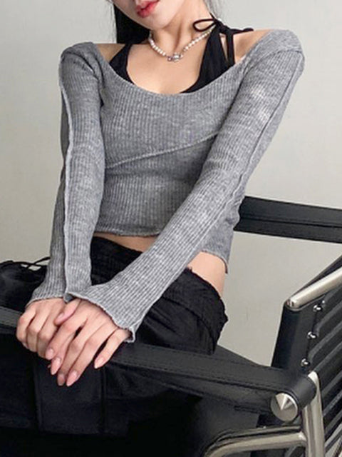 casual-ribbed-knit-patched-long-sleeve-skinny-crop-top-2